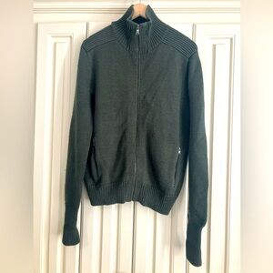 Express Wool Blend Green Zip Up Mock Turtleneck Knit Sweater Jacket Zip Medium